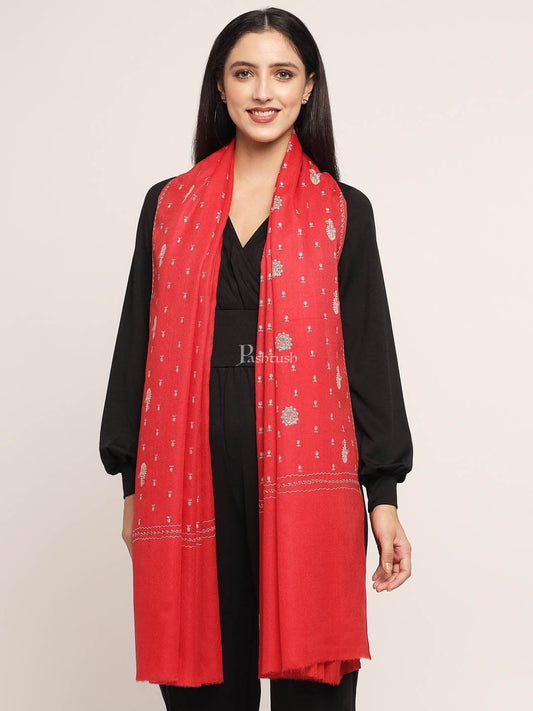 Pashtush India Womens Shawls Pashtush Womens Shawl With Tone On Tone Embroidery, Soft, Warm, Light Weight
