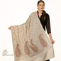 Pashtush Shawl Store Shawl Pashtush Womens Shawl with Tone on Tone Embroidery, Soft Warm, Light Weight Wool