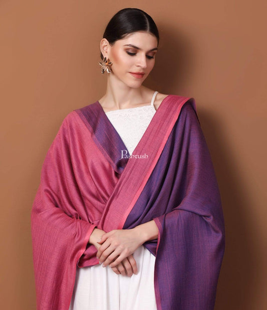 Pashtush Shawl Store Stole Pashtush Womens Silky Bamboo Reversible Scarf, Stoles, Lavender and Blush