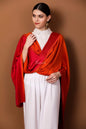 Pashtush India 70x200 Pashtush Womens Silky Bamboo Reversible Scarf, Stoles, Tropical Sunset
