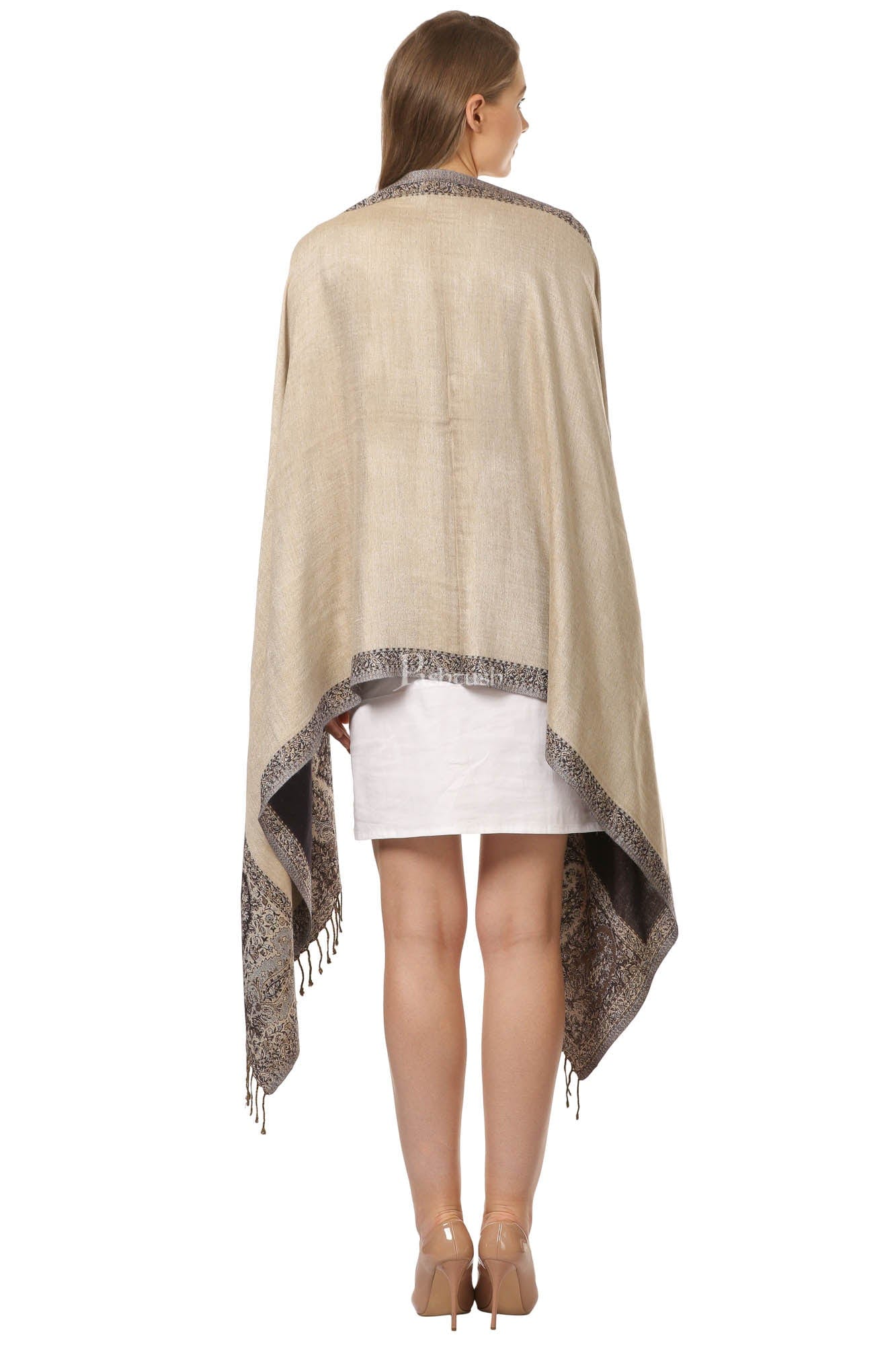 Pashtush India Womens Stoles and Scarves Scarf Pashtush Womens Soft Bamboo Stole, Reversible Design, Twin Colored, With Multi Colored Stripes