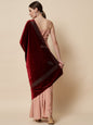 Pashtush India Womens Stoles and Scarves Scarf Pashtush Womens Soft Velvet Stole, Embellished With Shimmery Crystal Work, Maroon