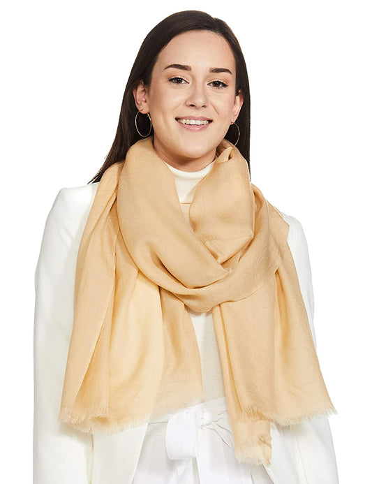 Pashtush India 70x200 Pashtush Womens Softest Cashmere Pashmina Scarf, Diamond Weave, Beige
