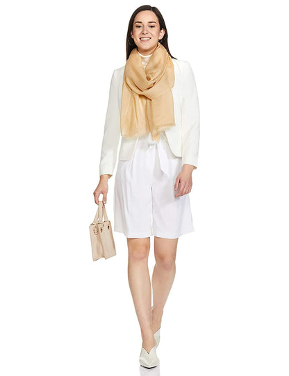 Pashtush India 70x200 Pashtush Womens Softest Cashmere Pashmina Scarf, Diamond Weave, Beige