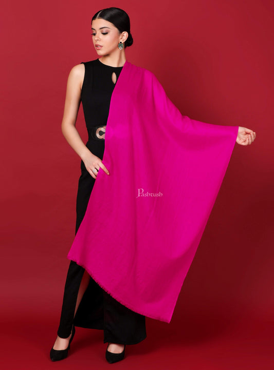 Pashtush India 70x200 Pashtush Womens Softest Cashmere Pashmina Scarf, Diamond Weave, Fuchsia