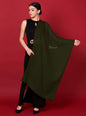 Pashtush India 70x200 Pashtush Womens Softest Cashmere Pashmina Scarf, Diamond Weave, Olive
