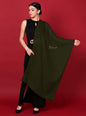 Pashtush India 70x200 Pashtush Womens Softest Cashmere Pashmina Scarf, Diamond Weave, Olive