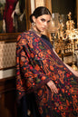 Pashtush India Womens Stoles and Scarves Scarf Pashtush Womens Stole, aari embroidery, Victorian Paisleys, Navy Blue