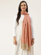 Pashtush India Womens Stoles and Scarves Scarf Pashtush womens Stole, Checkered design, Peach