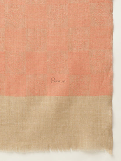Pashtush India Womens Stoles and Scarves Scarf Pashtush womens Stole, Checkered design, Peach