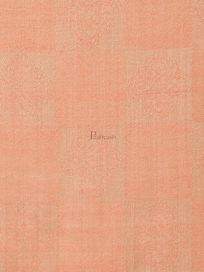 Pashtush India Womens Stoles and Scarves Scarf Pashtush womens Stole, Checkered design, Peach