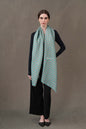 Pashtush India Womens Stoles and Scarves Scarf Pashtush Womens Stole, Extra Fine Wool-Silk, Twilight Collection, Gold Coast Blue