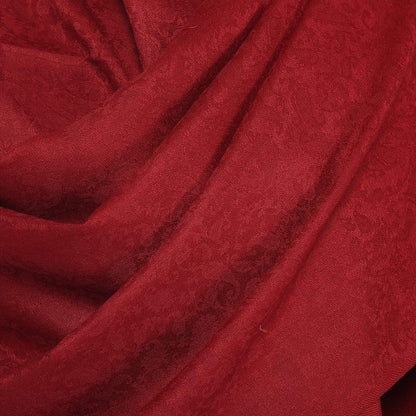 Pashtush India 70x200 Pashtush Womens Stole, Fine Wool Scarf, Paisley Jacquard Weave, Maroon
