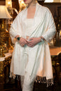 Pashtush India Womens Stoles and Scarves Scarf Pashtush Womens Stole Fine Woollen, Silky Nalki Embroidery Tone on Tone, Ivory