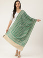 Pashtush India Womens Stoles and Scarves Scarf Pashtush womens Stole, ikkat design, Green