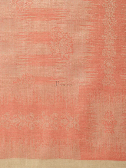 Pashtush India Womens Stoles and Scarves Scarf Pashtush womens Stole, Ikkat design, Peach