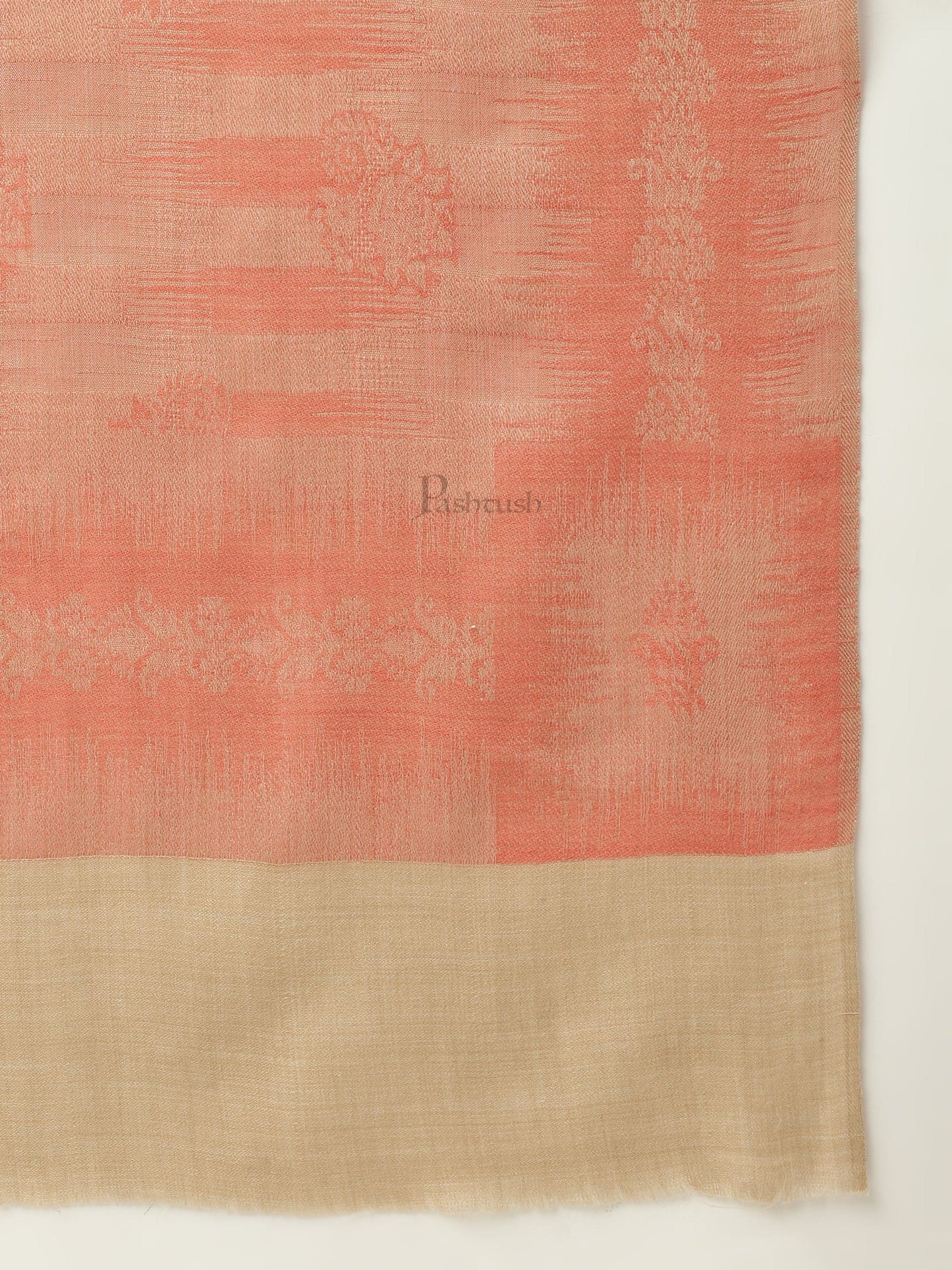 Pashtush India Womens Stoles and Scarves Scarf Pashtush womens Stole, Ikkat design, Peach