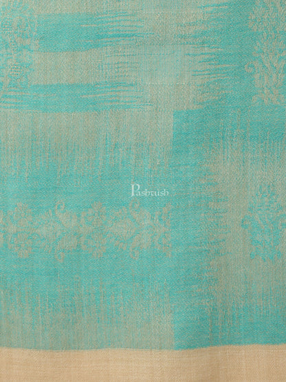 Pashtush India Womens Stoles and Scarves Scarf Pashtush womens Stole, Ikkat design, Seagreen