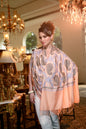 Pashtush India Womens Stoles and Scarves Scarf Pashtush Womens Stole, Soft Silky Nalki Embroidery Needlework Stole, Peach