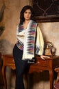Pashtush India womens scarf and Stoles Pashtush Womens Stole, Twilight Collection, Gold Metallic Ikkat Weave, Fine Wool, Multicoloured