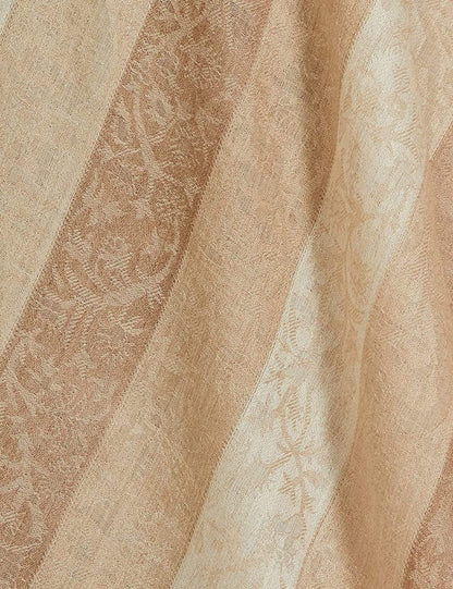 Pashtush India 114x228 Pashtush Womens Striped Paisley, Self Shawl, in Extra Soft Fine Wool, Large Size