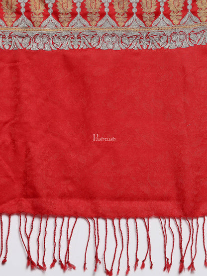 Pashtush India Womens Stoles and Scarves Scarf Pashtush Womens Tilla Work Embroidery Stole, Extra Fine Needlework
