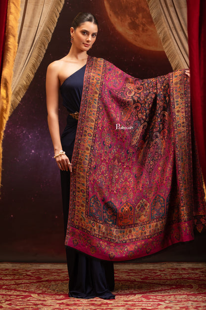 Pashtush India Womens Shawls Pashtush Womens Twilight Collection, Fine Wool Shawl, Woven Paisley Palla, Reversible