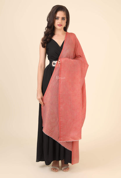 Pashtush India 100x200 Pashtush Womens Twilight Collection, Jacquard Shawl, With Metallic Thread Weave, Fine Wool