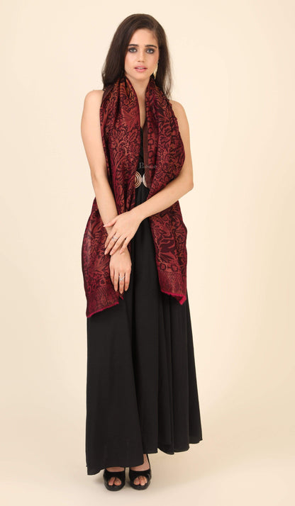 Pashtush India 100x200 Pashtush Womens Twilight Collection, Jacquard Shawl, With Metallic Thread Weave, Fine Wool