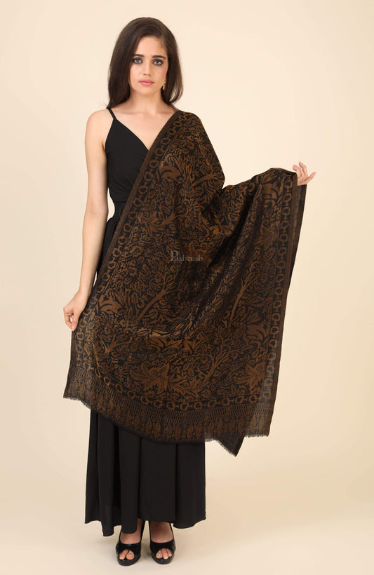 Pashtush India 100x200 Pashtush Womens Twilight Collection, Jacquard Shawl, With Metallic Thread Weave, Fine Wool