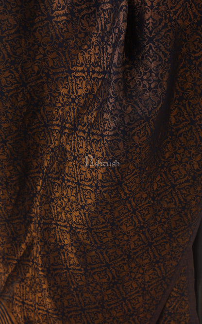 Pashtush India 70x200 Pashtush Womens Twilight Collection, Jacquard Stole, With Metallic Thread Weave, Fine Wool