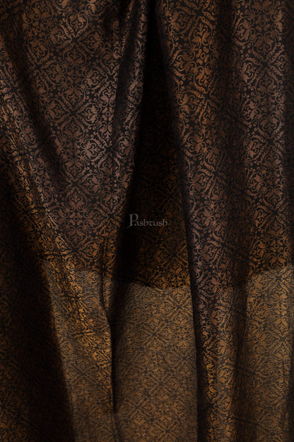 Pashtush India 70x200 Pashtush Womens Twilight Collection, Jacquard Stole, With Metallic Thread Weave, Fine Wool