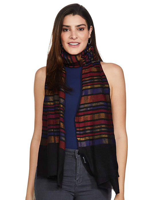 Pashtush India 70x200 Pashtush Womens Twilight Collection, Reversible With Metallic Thread Weave, Fine Wool