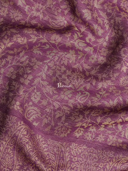 Pashtush India Womens Shawls Pashtush Womens Twilight Collection Shawl, With Metallic Weave, Fine Wool, Peel Lilac