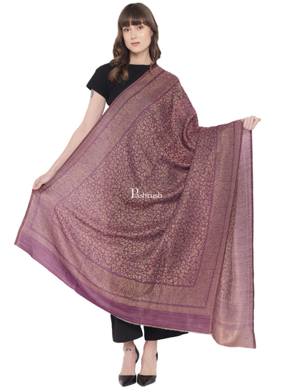 Pashtush India Womens Shawls Pashtush Womens Twilight Collection Shawl, With Metallic Weave, Fine Wool, Peel Lilac