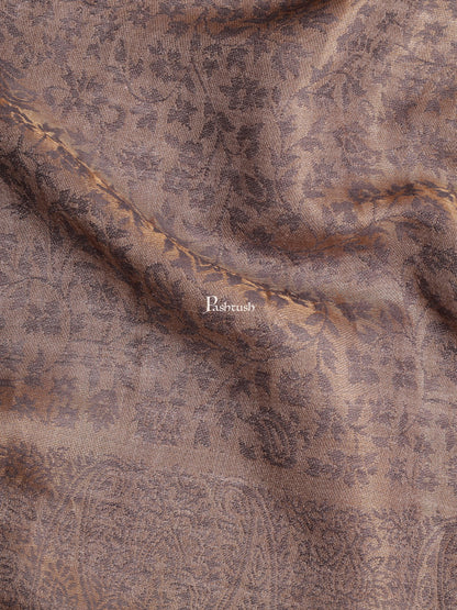 Pashtush India Womens Shawls Pashtush Womens Twilight Collection Shawl, With Metallic Weave, Fine Wool, Taupe