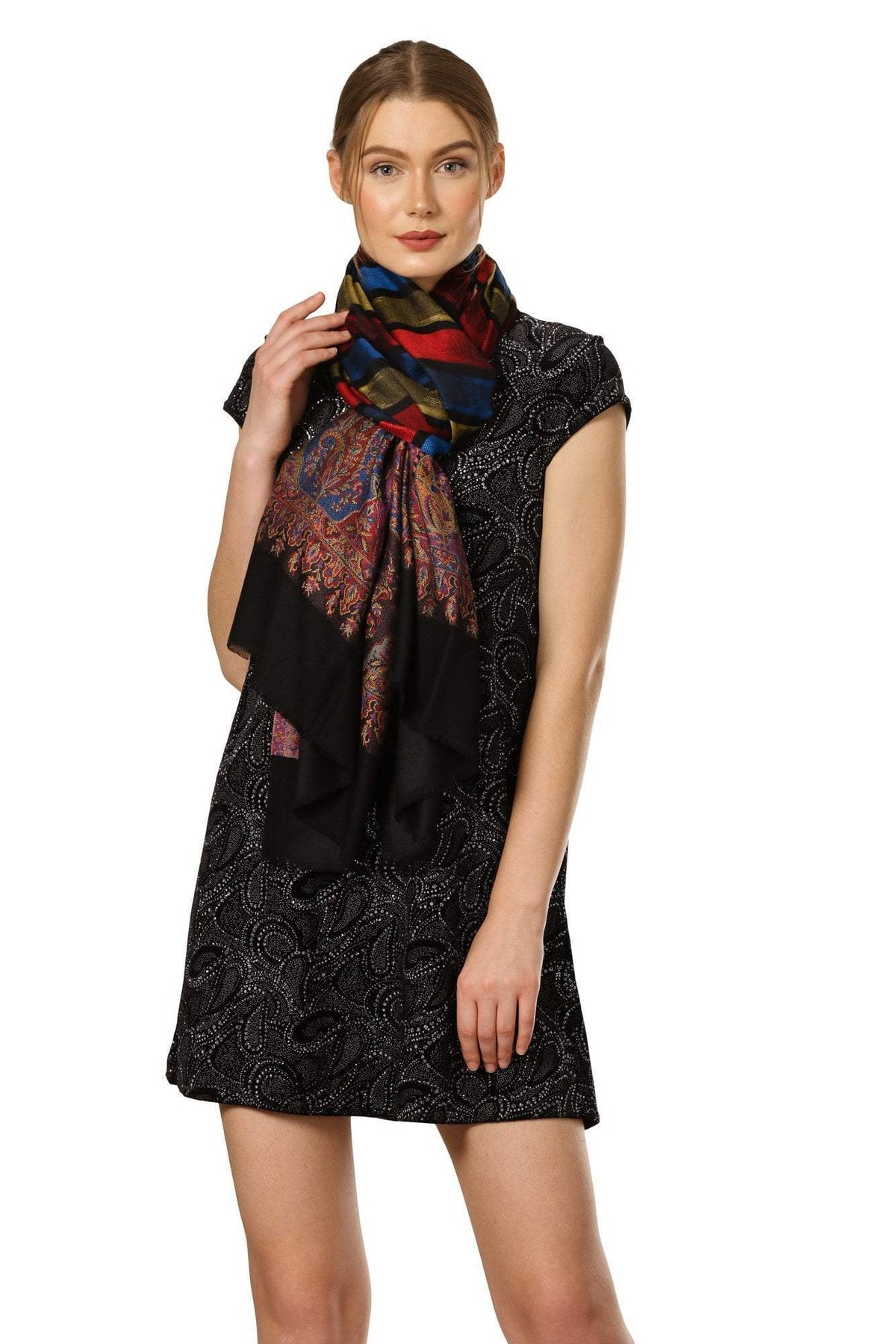 Pashtush India 70x200 Pashtush Womens Ultra Soft Multicoloured Bamboo Scarf