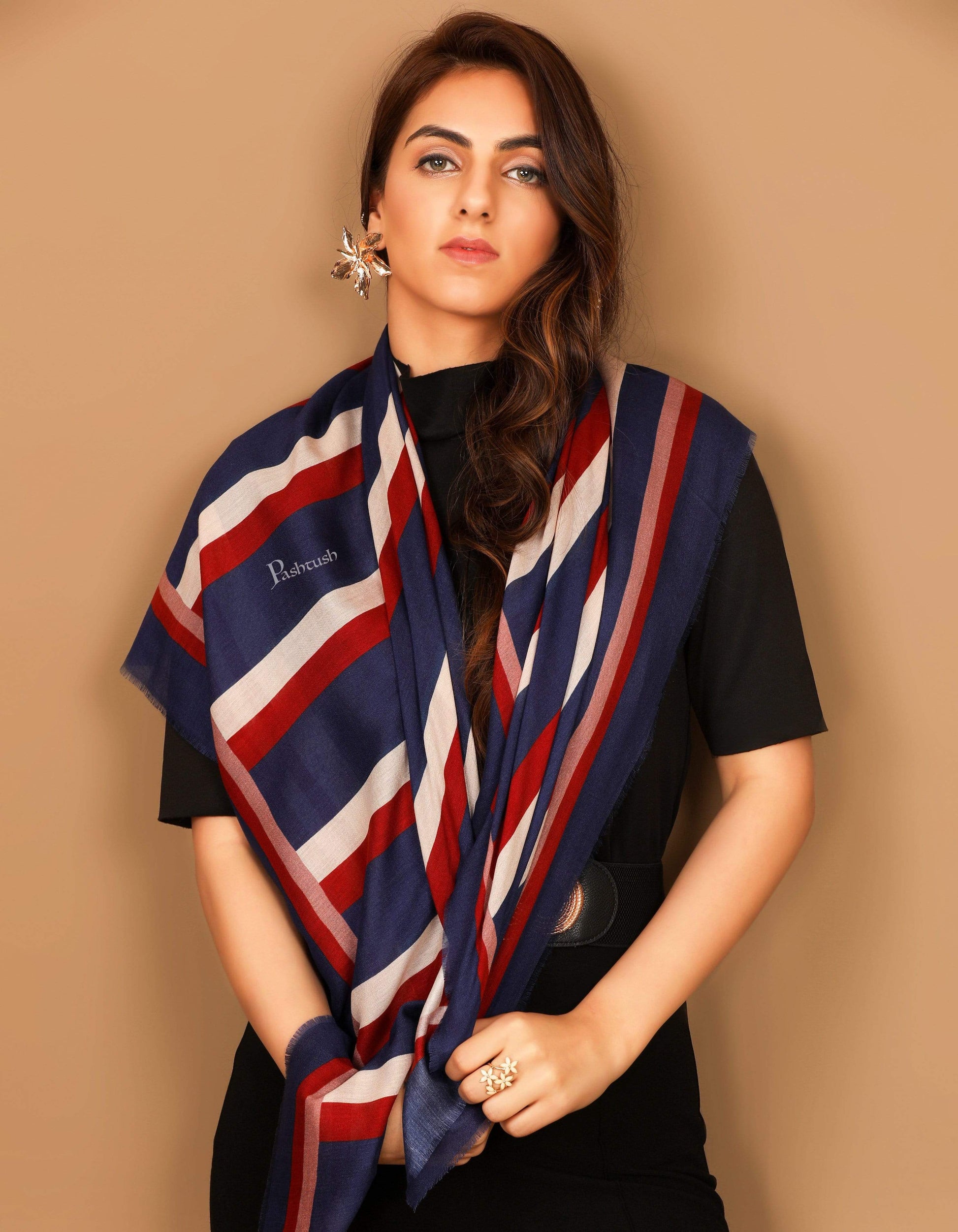 Pashtush Shawl Store Stole Pashtush Womens Ultra Soft Multicoloured Bamboo Scarf 28 x 80 inches.