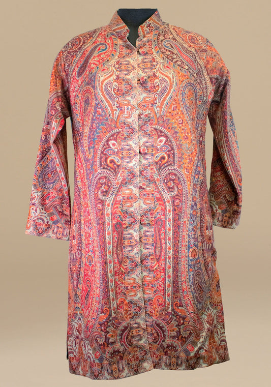 Pashtush India Womens Stoles and Scarves Scarf Pashtush Womens Vintage Jamawar Jacket
