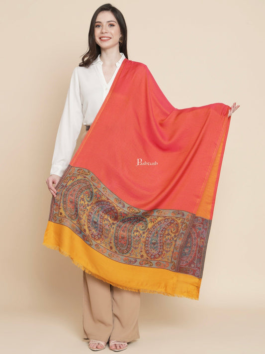 Pashtush India Womens Stoles and Scarves Scarf Pashtush Womens Womens, Bamboo, Paisley Reversible Palla Woven, Multicolour