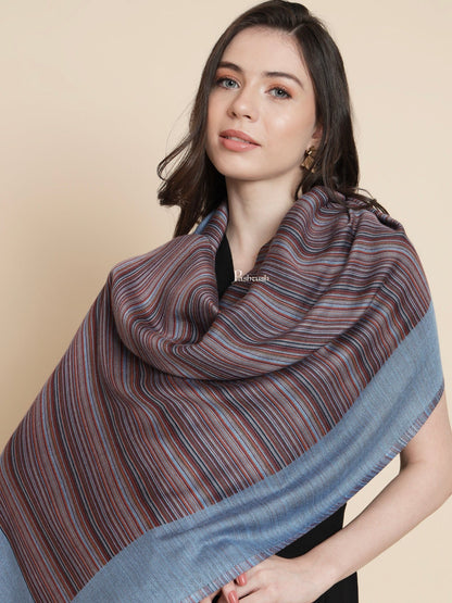 Pashtush India Womens Stoles and Scarves Scarf Pashtush Womens Womens, Bamboo, Striped Reversible Woven, Multicolour