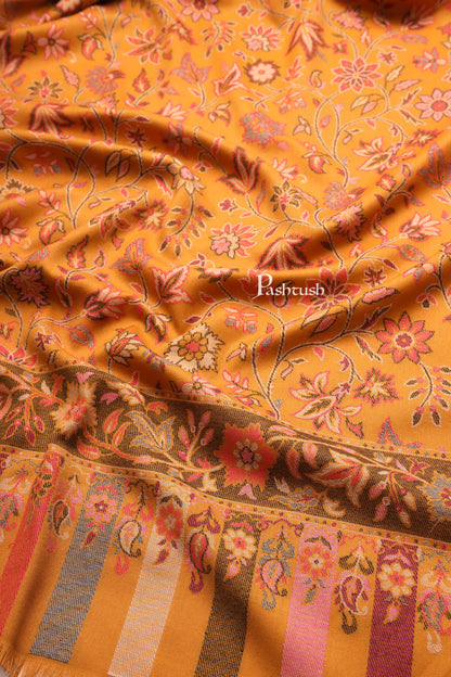 Pashtush India Womens Shawls Pashtush Womens Womens, Faux Pashmina, Paisley Ethnic Woven, Mustard