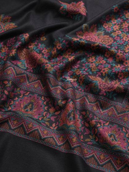 Pashtush India Womens Shawls Pashtush Womens Womens, Faux Pashmina, Paisley Palla Woven, Black