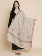 Pashtush India Womens Shawls Pashtush Womens Womens, Fine Wool, Bootey Kashmiri Embroidery, Taupe
