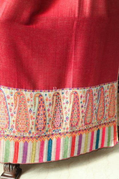 Pashtush India Womens Shawls Pashtush womens Wool Extra Fine Count shawl, Reversible Paisley Dreams design, Soft and warm, Multicolour