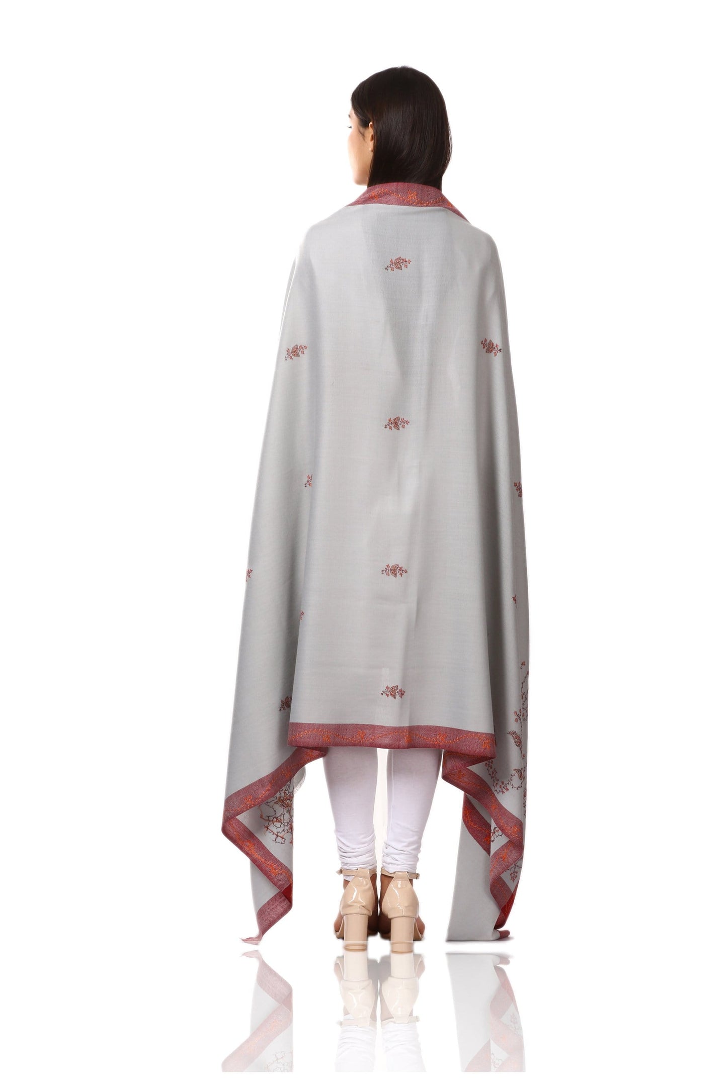 Pashtush Shawl Store Shawl Pashtush Womens Wool Shawl with 100% Hand Embroidery, Large Wrap Shawl