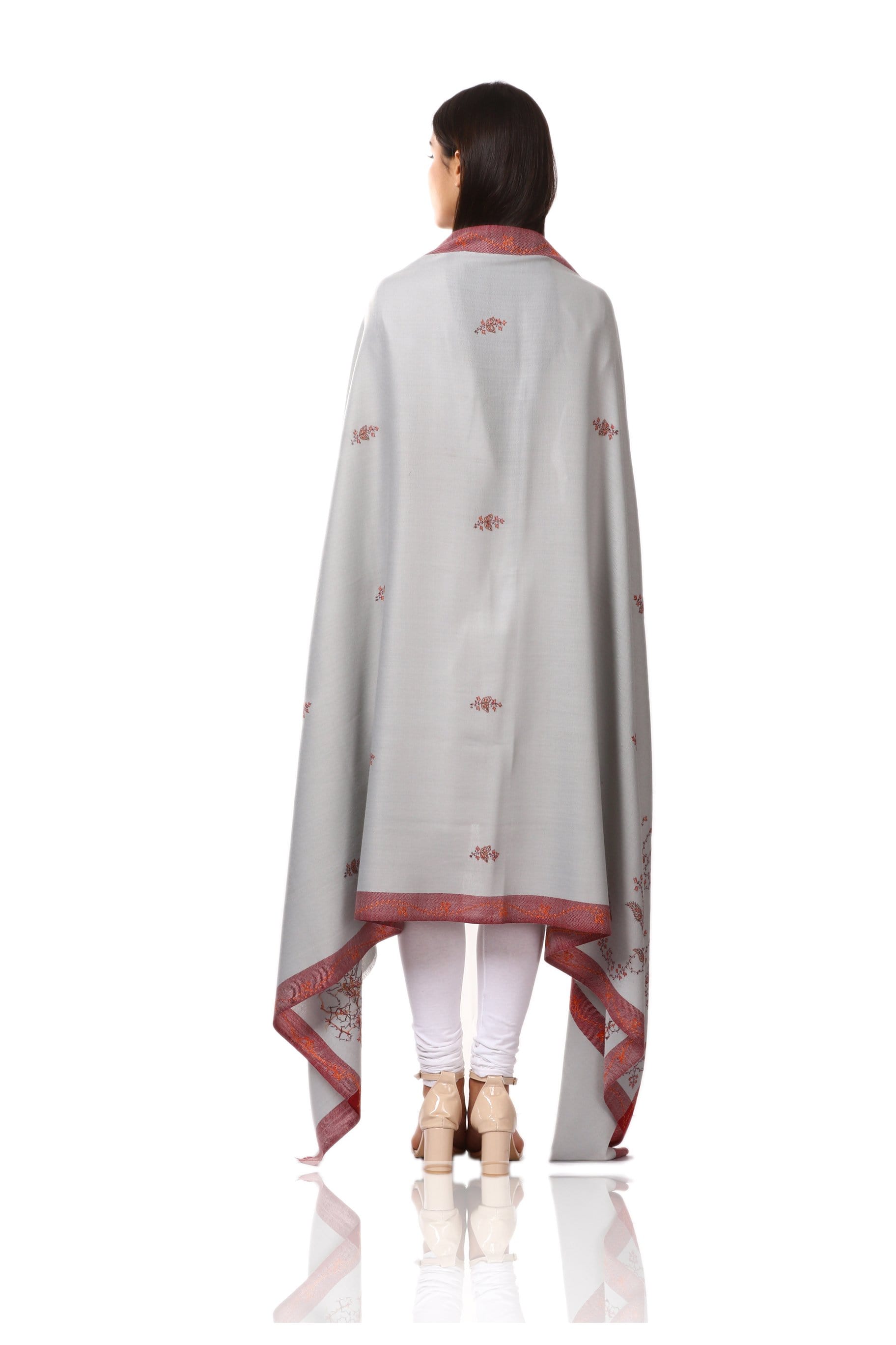 Pashtush Shawl Store Shawl Pashtush Womens Wool Shawl with 100% Hand Embroidery, Large Wrap Shawl