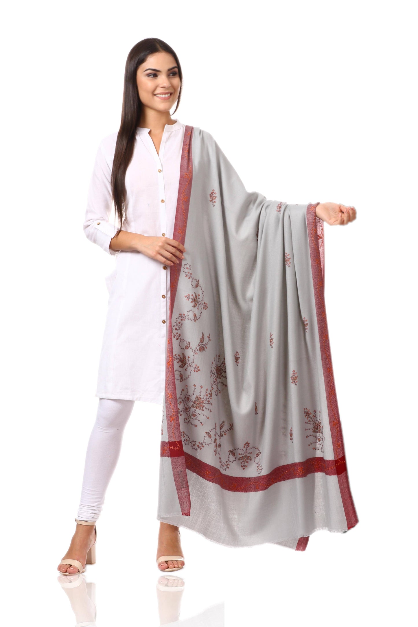 Pashtush Shawl Store Shawl Pashtush Womens Wool Shawl with 100% Hand Embroidery, Large Wrap Shawl