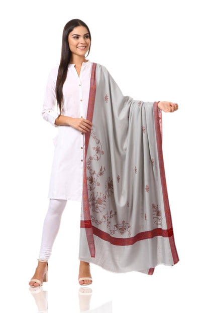 Pashtush Shawl Store Shawl Pashtush Womens Wool Shawl with 100% Hand Embroidery, Large Wrap Shawl