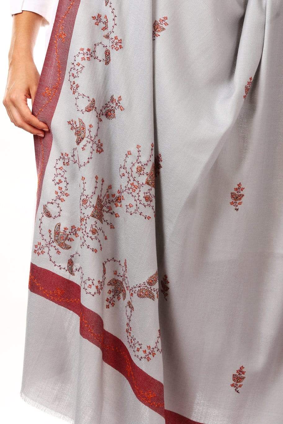 Pashtush Shawl Store Shawl Pashtush Womens Wool Shawl with 100% Hand Embroidery, Large Wrap Shawl